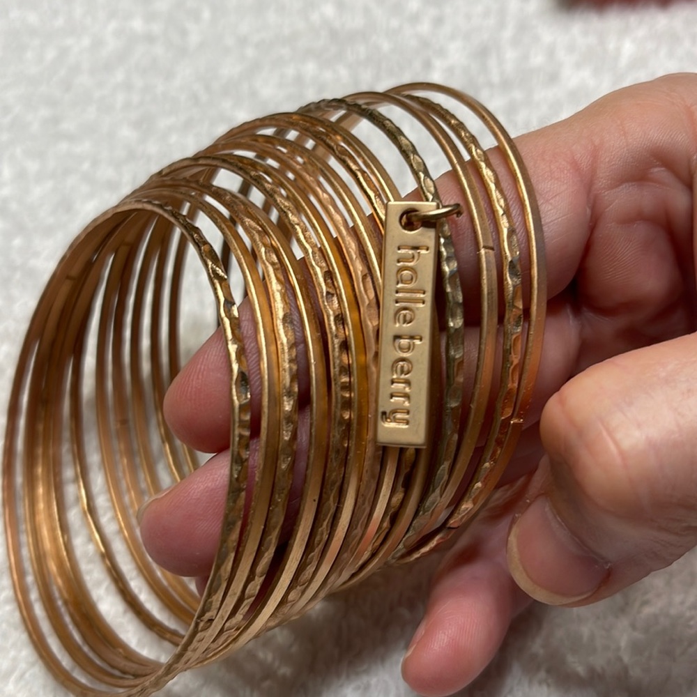 Set of Rose gold Halle berry braclets